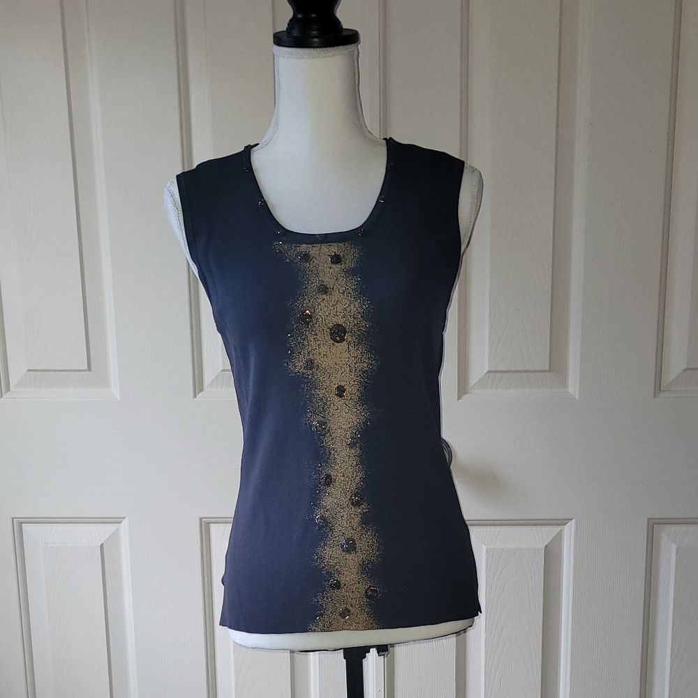 "Nicole Ricci" black top size L